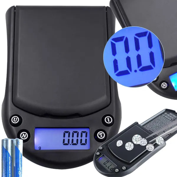 Zsebmérleg ékszerekhez 500 g/0,1 g, LCD kijelző, Auto-Off, fekete