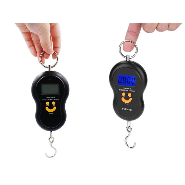 Digitális akasztós kézi mérleg, LCD háttérvilágítással, 50 kg/10 g