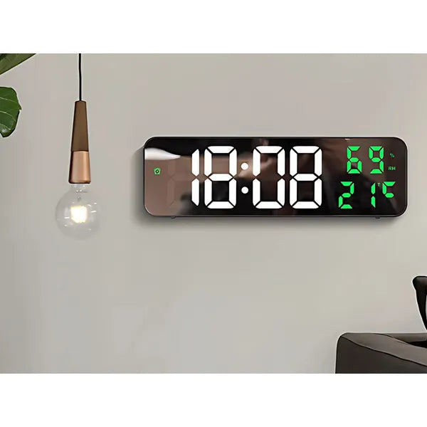 Digitális led tüköróra hőmérővel és ébresztővel