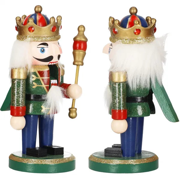 Fa diótörő figura, 16 cm, karácsonyi dísz, színes