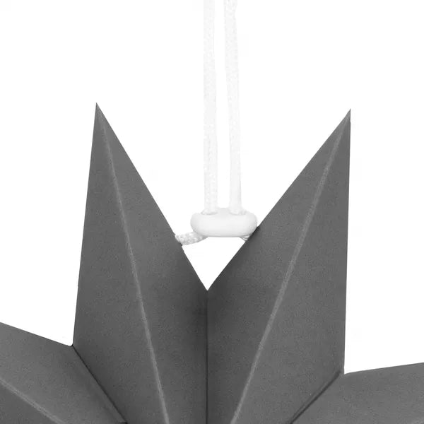Papír díszcsillag, szürke, 30 cm, 9 ágú, összehúzható