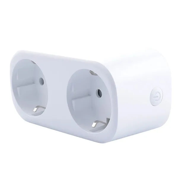 Wifi okos dupla konnektor, 16 A, időzítő, Smart Life kompatibilis
