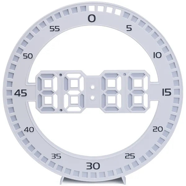 LED digitális ébresztőóra hőmérővel, falra vagy asztalra, USB, fehér