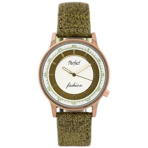 Perfect A379 női karóra, kvarc, olívazöld textilszíj, WR30, 37 mm