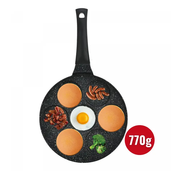 Herzberg 26 cm márvány bevonatú 7 fészkes palacsinta és crepe serpenyő