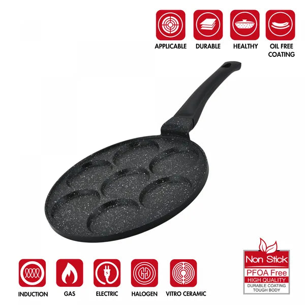 Herzberg 26 cm márvány bevonatú 7 fészkes palacsinta és crepe serpenyő