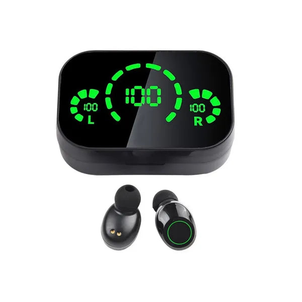 Bluetooth 5.4 in-ear fülhallgató LED töltőtokkal, mikrofonnal, fekete