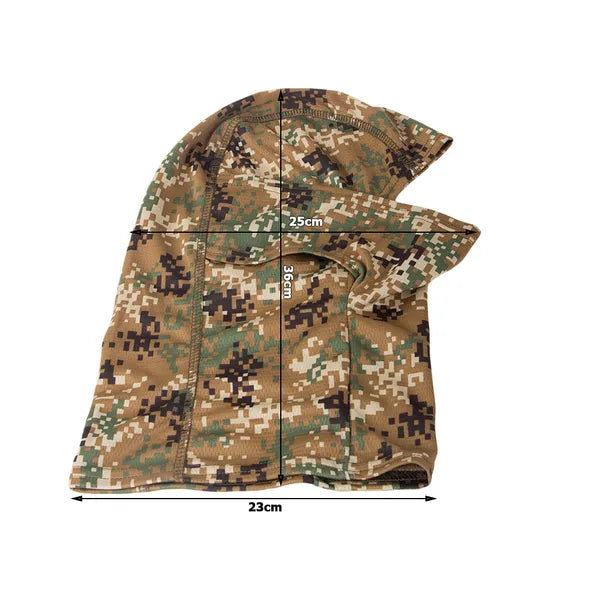 Termoaktív pixel camo balaklava, univerzális motoros terepmintás maszk