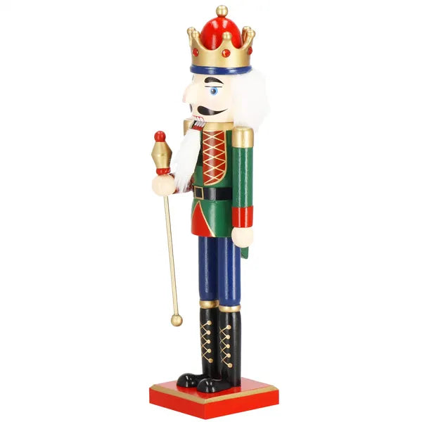 Karácsonyi diótörő figura fából, 38 cm, színes dekoráció