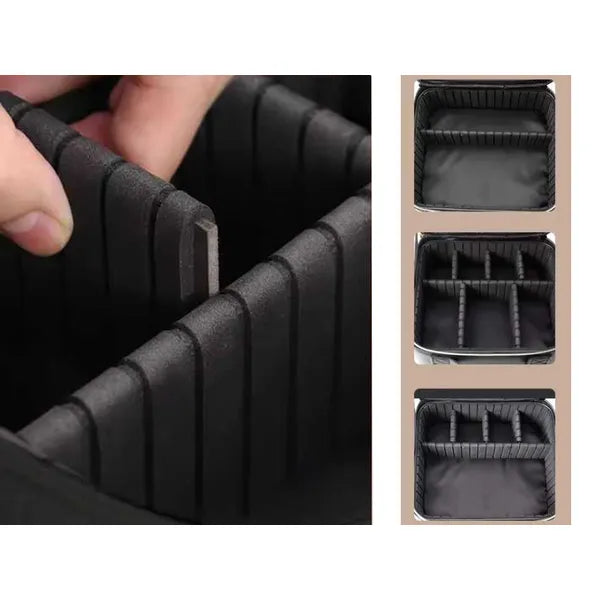 Utazó kozmetikai táska LED-es, állítható rekeszekkel és ecsetzsebbel