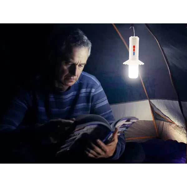 Akkumulátoros LED kempinglámpa powerbank funkcióval, 3 üzemmód, USB-C