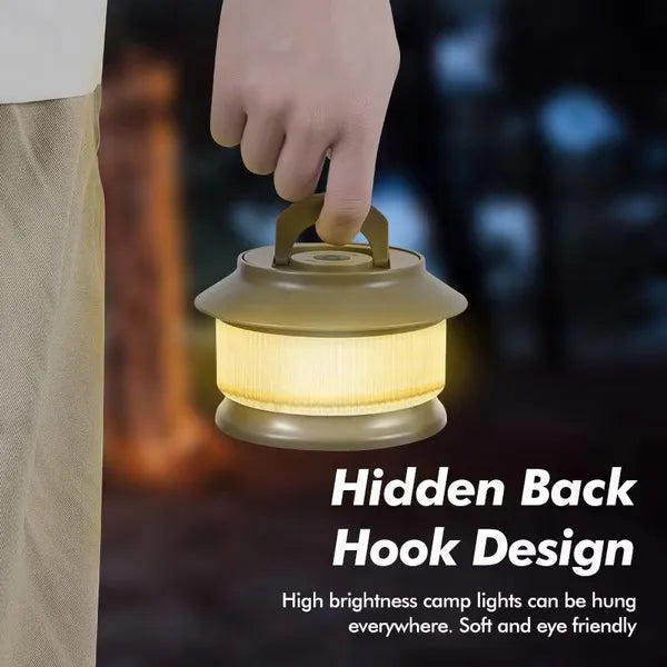 Újratölthető kemping LED lámpa, 20 m meleg fényfüzér, USB-C, IPX4
