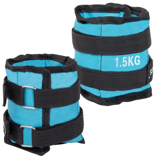 Tépőzáras boka- és csuklósúly készlet 2×1,5 kg, kék