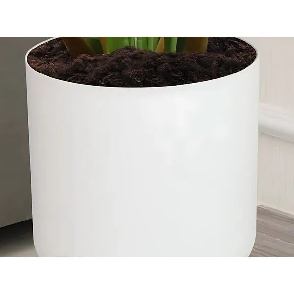 Fehér műanyag virágcserép fa lábakon, 20,5 cm Ø, 28 cm magas