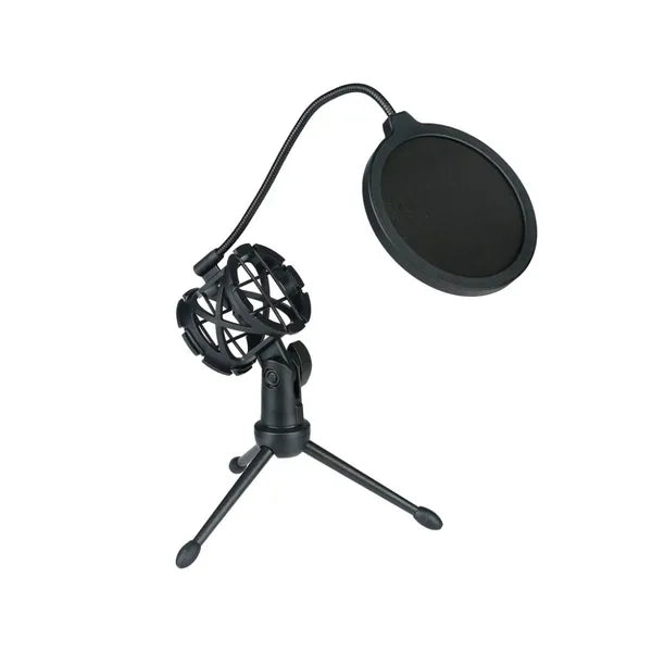 USB RGB kardioid stúdiómikrofon tripod állvánnyal és popfilterrel