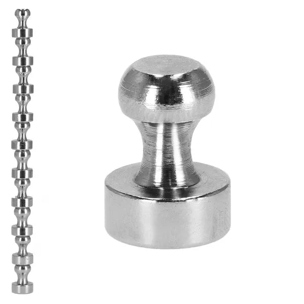 Ezüst neodímium push-tű mágneskészlet, 10 db, Ø1,2×1,58 cm
