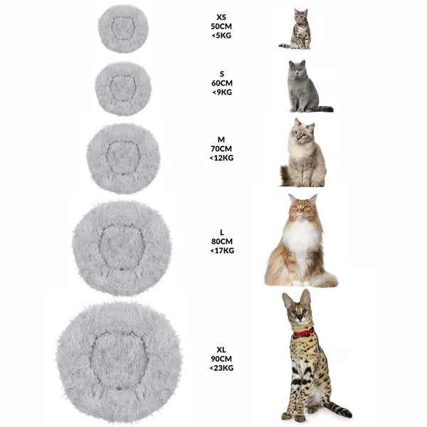 Springos Cozy kutya-macska fekhely, 120 cm, szürke, kerek, 4XL, csúszásgátló