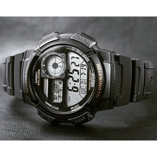 Casio AE-1000W-1AV férfi digitális karóra világidő LED, WR100, fekete