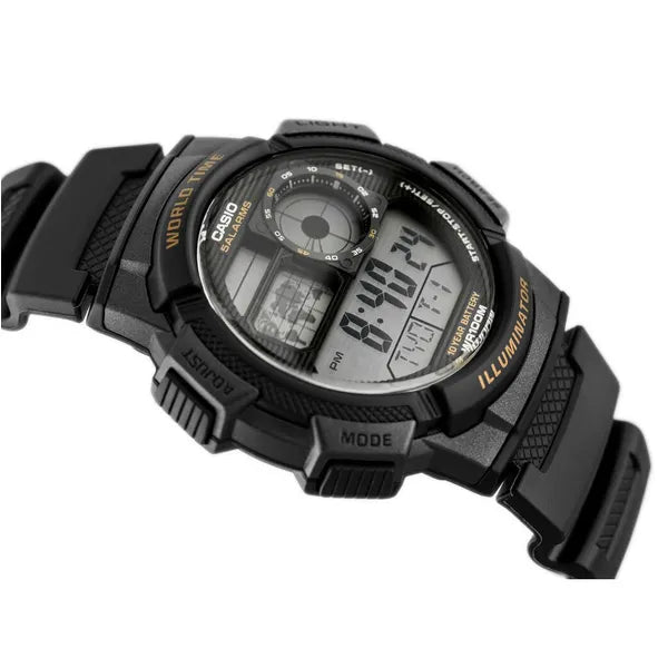 Casio AE-1000W-1AV férfi digitális karóra világidő LED, WR100, fekete