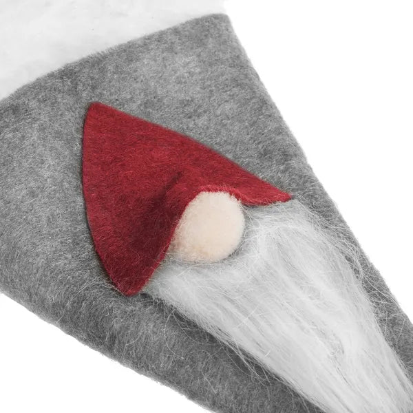 Sötétszürke gnóm mintás evőeszköztok, 18,5×11 cm, 2 db, poliészter