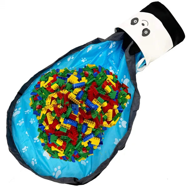 Panda mintás játék tároló kosár 35x35 cm, 43 l, játszószőnyeggel