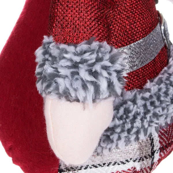 Textil Mikulás figura teleszkópos lábbal, 40-65 cm állítható