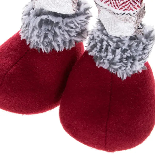 Textil Mikulás figura teleszkópos lábbal, 40-65 cm állítható