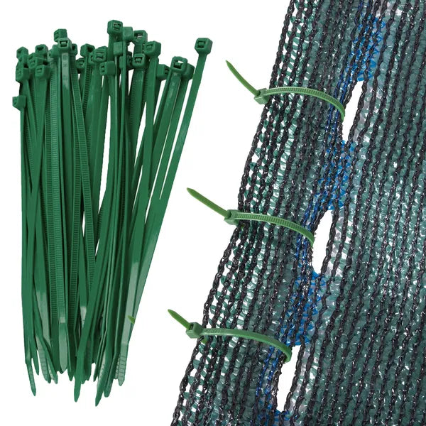 Árnyékoló háló HDPE 140 g/m², zöld, 1,5×50 m, 200 rögzítővel