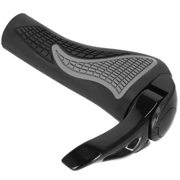 Ergonomikus alumínium-gumi kerékpár kormánymarkolat 22 mm, fekete/szürke, 2 db