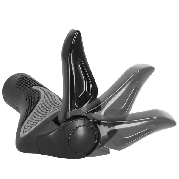 Ergonomikus alumínium-gumi kerékpár kormánymarkolat 22 mm, fekete/szürke, 2 db