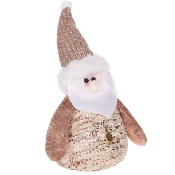 Karácsonyi Mikulás dísz, 22 cm, poliészter, flitteres sapkával