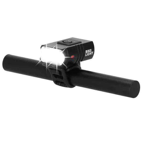 USB tölthető kerékpár lámpaszett, első-hátsó LED, 1200 mAh, vízálló