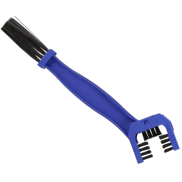 Springos kék lánctisztító kefe, műanyag, dupla fej, 24 cm