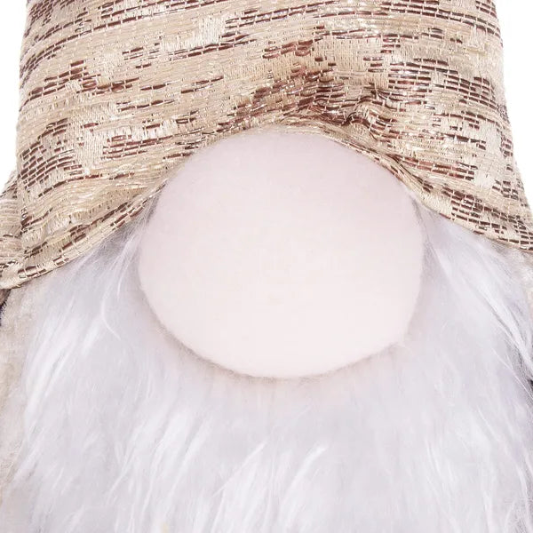 Karácsonyi textil manó dekoráció, 35 cm, állítható sapkával