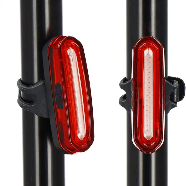 USB-ről tölthető vízálló hátsó kerékpárlámpa, 50 lm, 6 fénymód