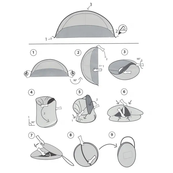 Springos pop-up sátor 200×120×110 cm UV50, önfelálló, hordtáska