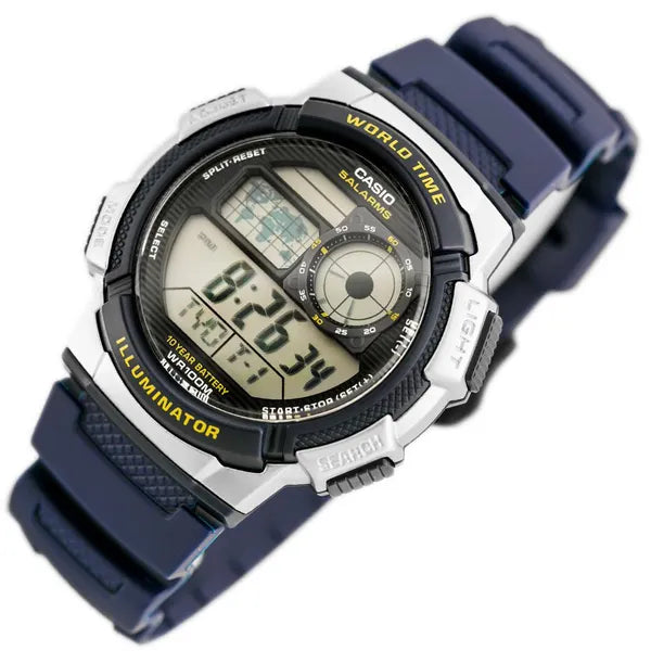 Casio AE-1000W-2AV férfi digitális karóra, WR100, világidő, LED