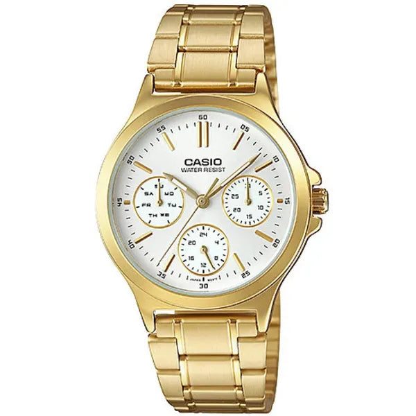 Casio LTP-V300G-7A női arany rozsdamentes acél kvarc karóra, 33 mm WR30