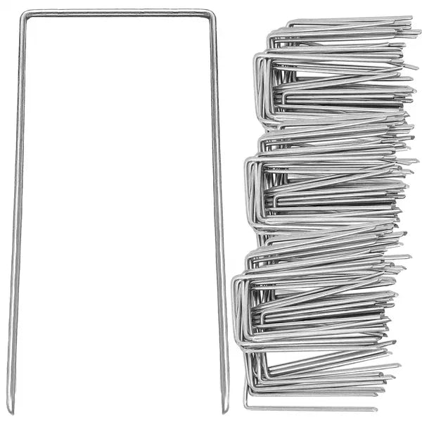 Talajrögzítő U-szeg horganyzott acél 15 cm – 100 db