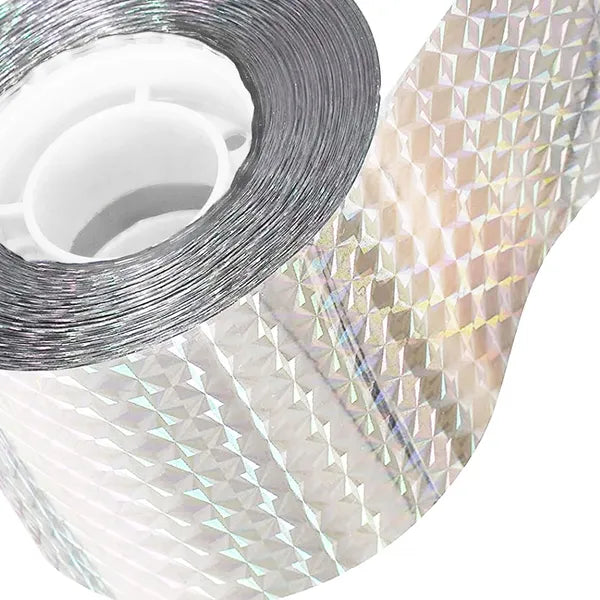 Holografikus madárriasztó szalag 5 cm x 80 m, kültéri, ezüst