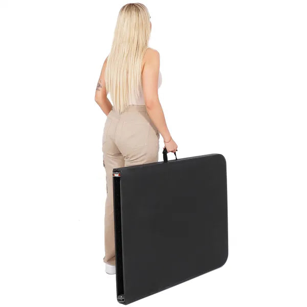 Összecsukható catering asztal 180×75 cm, fekete, 150 kg teherbírás