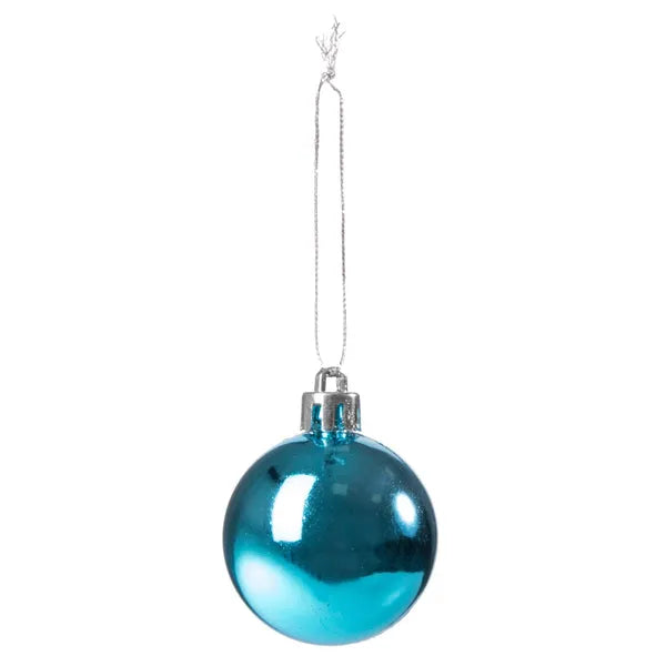 Törhetetlen kék karácsonyi gömbök, 4 cm, 20 db szett