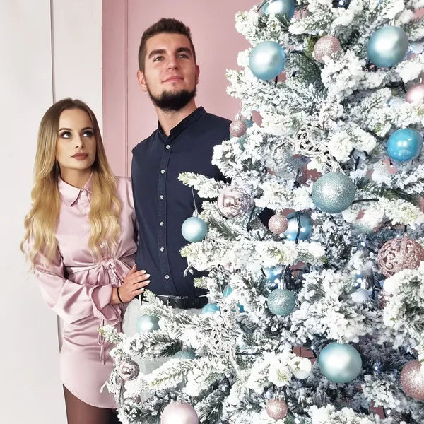 Karácsonyfadísz gömb szett, 25 db, 4 és 2,5 cm, rózsaszín, törhetetlen műanyag