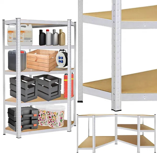 Műhelypolc 180×90×40 cm, 5 szint, alumínium keret, MDF lap, 875 kg