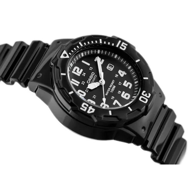 Casio LRW-200H női karóra, fekete műanyag szíj, WR100, kvarc analóg 33 mm