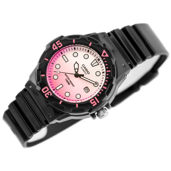 Casio női karóra LRW-200H-4EV, 100 M vízálló, rózsaszín számlap