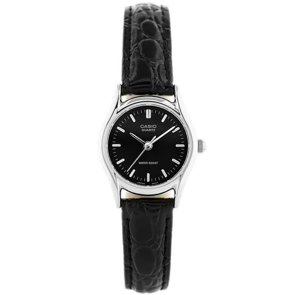 Casio LTP-1094E-1ARDF női karóra, fekete bőr szíj, 23 mm WR30