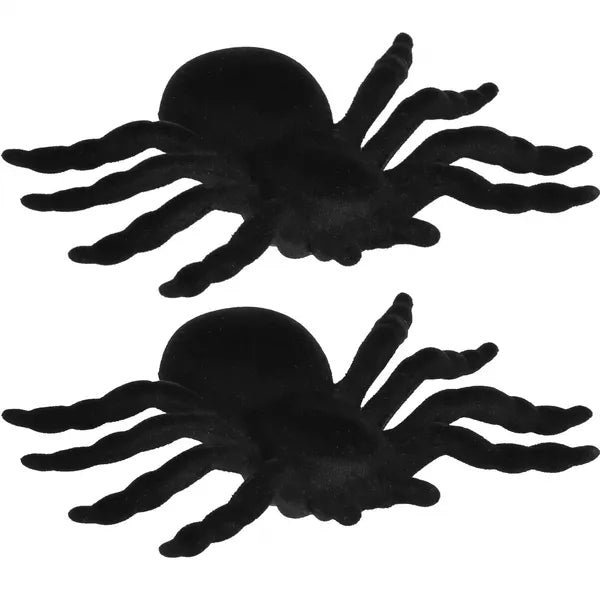 Halloween dekorációs pók 2 db – fekete, 10 cm, műanyag