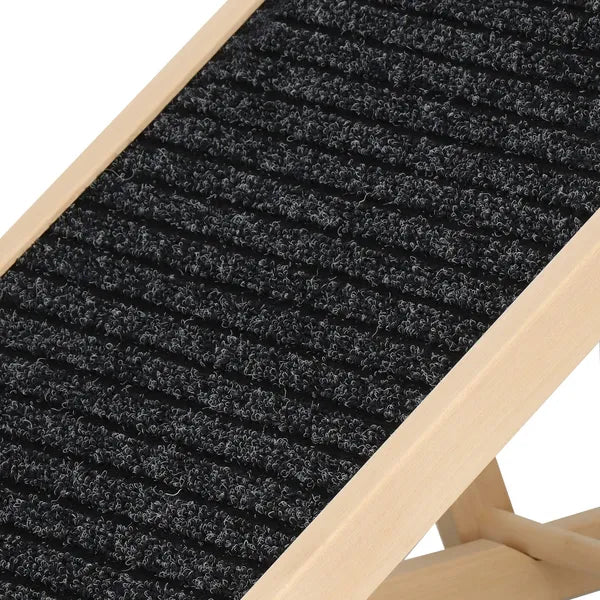 Állítható bükkfa kutyarámpa, 103×35,5 cm, 60 kg teherbírás