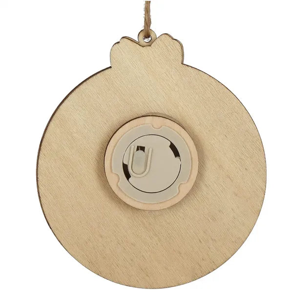 Fa LED-es karácsonyi dísz Mikulás motívummal, meleg fehér, 9,5 cm